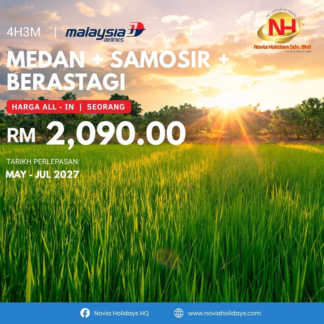 4H3M Medan + Samosir + Berastagi